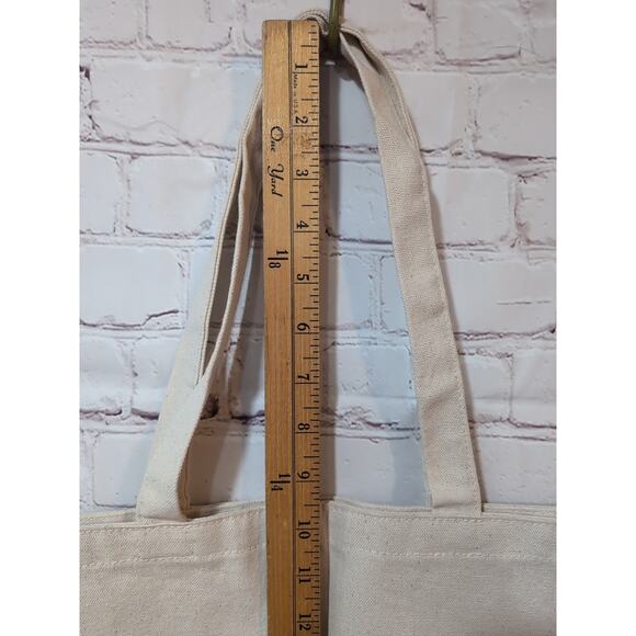 New Vanity Fair Magazine Natural Canvas Tote Book Bag Double Handle 15" x 14.5" - Picture 4 of 7
